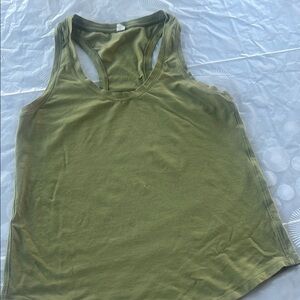 Lululemon Athletica Green Cut Out Tank Top